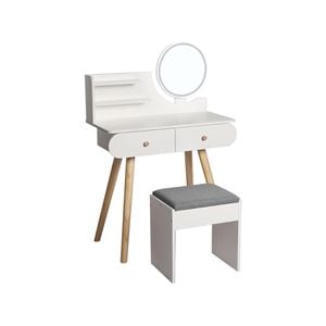 Levede 3 LED Light Colours Makeup Mirror Dressing Table Stool Set