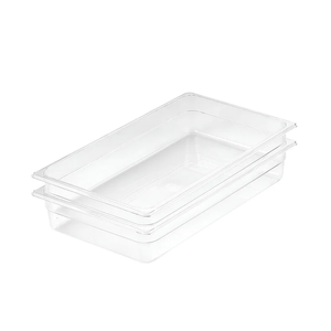 SOGA 1/1 GN Polycarbonate Food Pan 100mm Clear 2 Pack