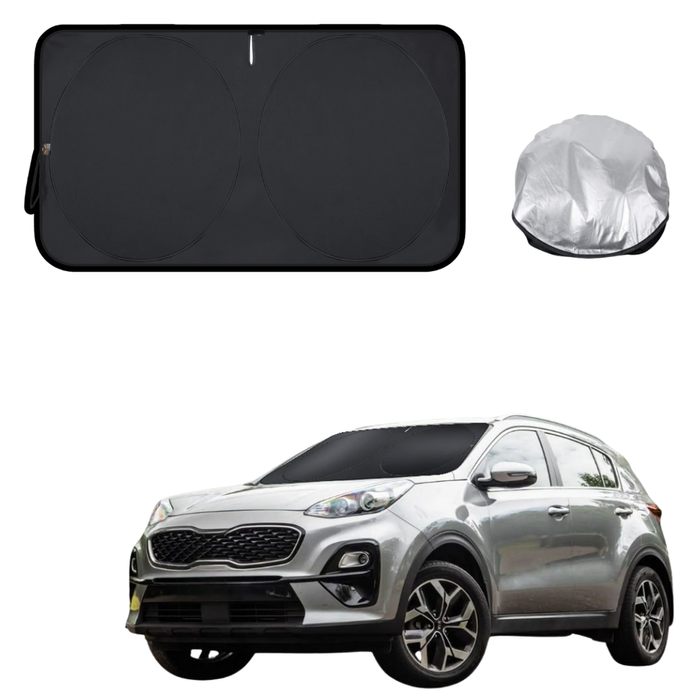 Front Windscreen Sun Shade for Kia Sportage 2016 - 2021 (QL) - Standard 150 x 85 cm - Black