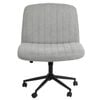 Advwin Armless Office Desk Chair with Wide Seat Adjustable Height Swivel Cross Legged Chair Grey