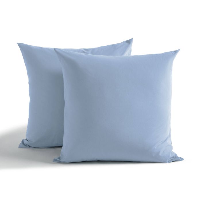 Dreamaker 250TC Cotton & Recycled Polyester Blend European Pillowcase Twin Pack Pale Blue