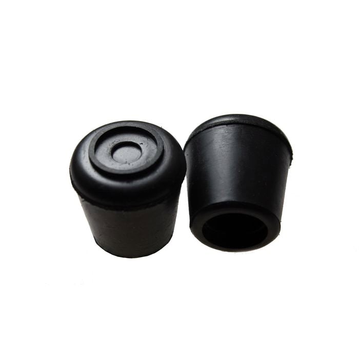 Surface Gard 6mm Black Round External Rubber Chair Tips - 4 Pack