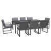 FurnitureOkay Manly 9-Piece Aluminium Outdoor Dining Setting - Charcoal