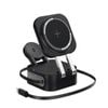 ChargeCore 3 in 1 Foldable Wireless Charger with Retractable Cable (Black)