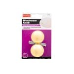 Prestige 35mm Polished Brass Hollow Mushroom Cupboard Knob Card of 2