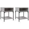 vidaXL Bedside Tables Nightstand Side Cabinet 2 pcs Grey Sonoma
