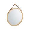 Carla Home Hanging Round Wall Mirror 45cm, Solid Bamboo Frame