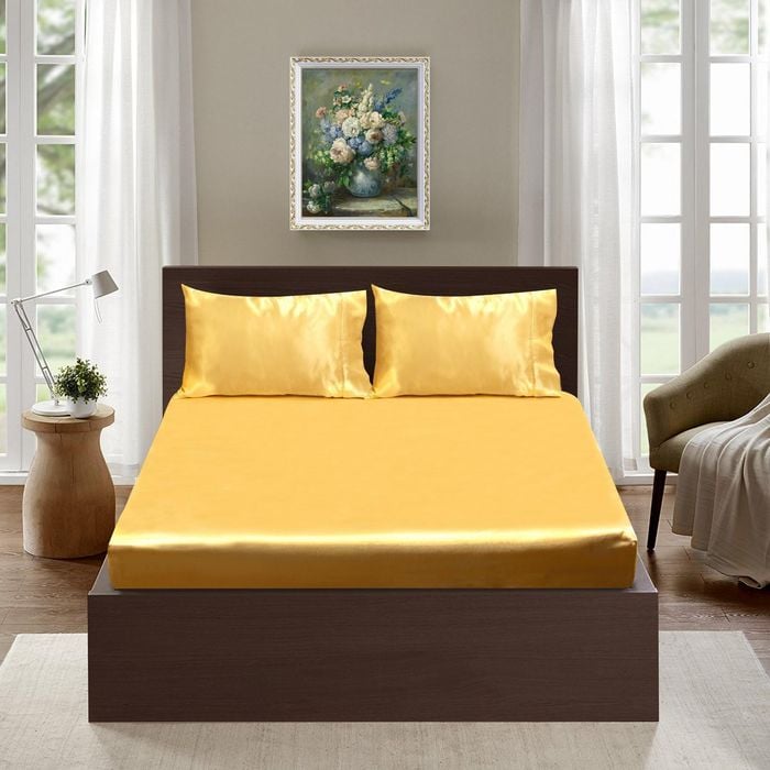 Ramesses Casablanca Premium Silken Touch Satin Fitted Sheet Combo Set