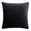 Zaab Vaucluse Piped Velvet Cushion - Black