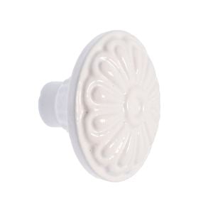 Lane White Round Flow Knob