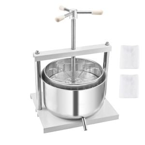 Vevor 3.17 Gal Fruit Wine Press White 2 Stainless Steel Barrels Cider Apple Making