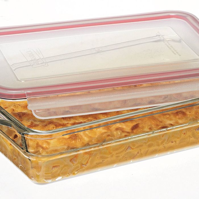 Glass Lock Rectangle 2200ml Oven Safe Red