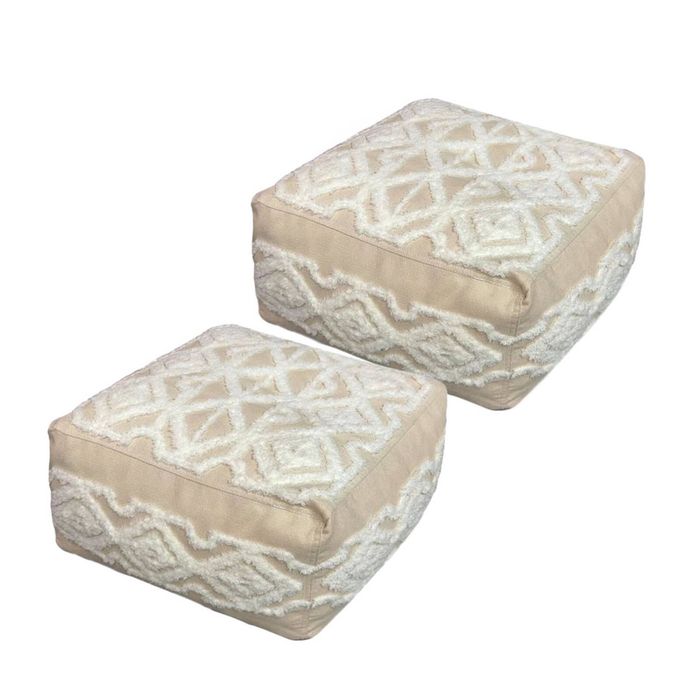 SOGA 2 Pack 50cm Pouffe Cushions Polyester with EPP Filling