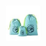 M Square Travel Large Capacity Multi-functional Kid's Drawstring Bag 3pcs Set Blue