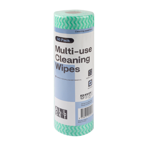 All Set 25 x 33cm Multi-Use Cleaning Wipes on a Roll - 50 Pack