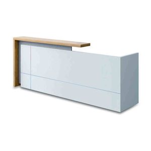 Modern Furniture ZIVA Reception Desk 2.4M with Right Panel - Oak & White