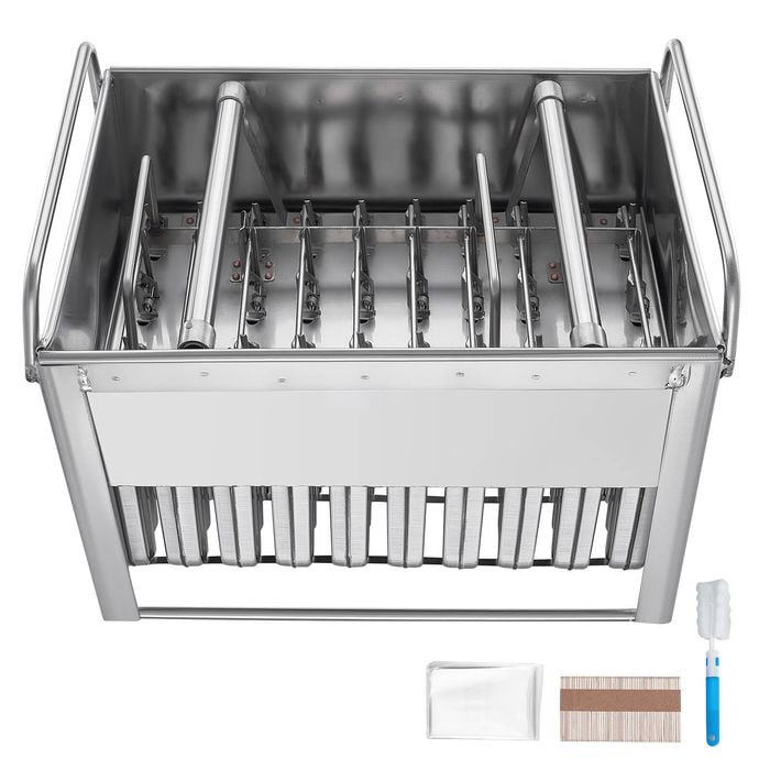 VEVOR Commercial Popsicle Moulds Silver Round-Head with Double Slot Stainless Steel