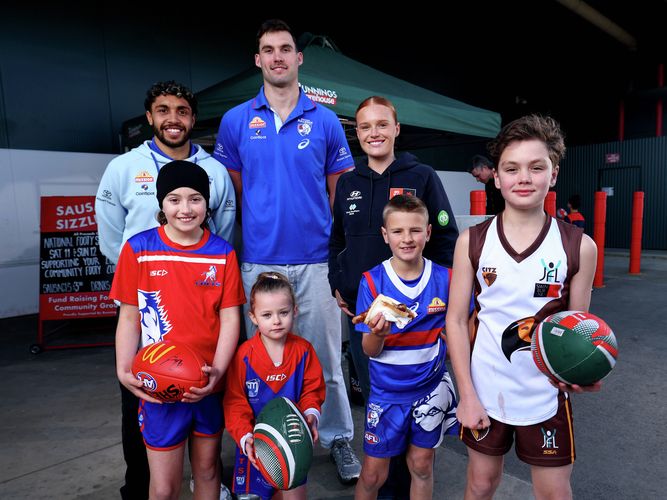 National AFL Community Club BBQ 2026 - Image Gallery - Media Centre - Arthur Jones, Sam Darcy, Sophie McKay, kisd