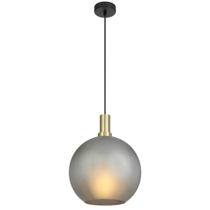 Telbix Patino Modern Pendant Hanging Lamp Light Glass Metal Smoke Matte