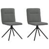 vidaXL Single-Line Stitching Dining Chairs 2 pcs Dark Grey Fabric Metal Legs 46.5 x 53 x 84 cm