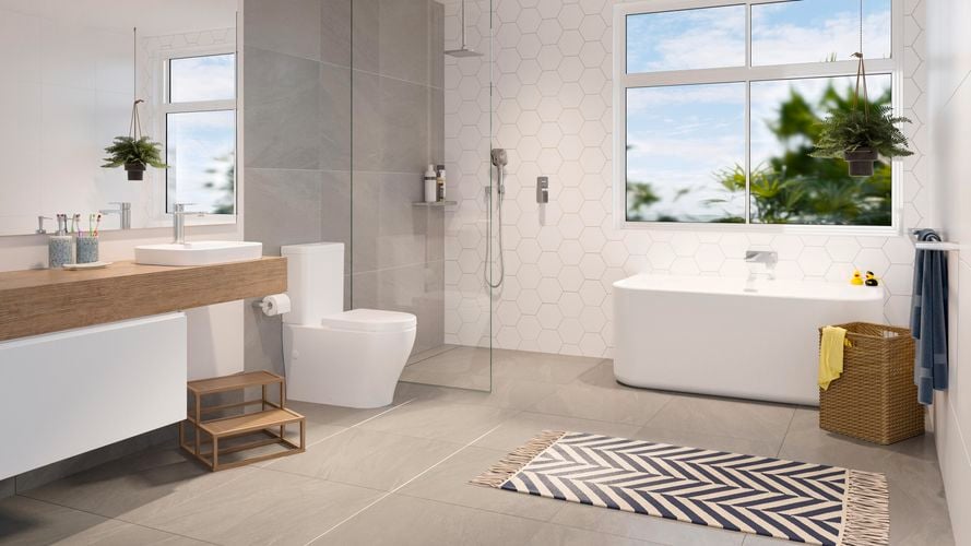 bathroom with shower bath and toilet