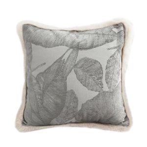 SOGA 45cm Wabi-sabi Raised Embroidery Leaf Throw Pillow