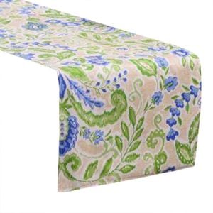 CottonMore 100% Cotton Sateen Dining Table Runner 190x31cm Green