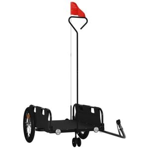 vidaXL Bike Trailer Pet Stroller Bicycle Wagon Cart Black Oxford Fabric and Iron