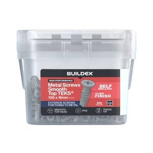 Buildex 10G x 16mm Class 3 Galvanised Smooth Top TEKS® Screws - 500 Pack