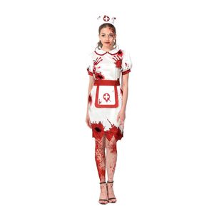 More Than Party Womens Bloody Nurse Halloween Red/White Costume w/Headband XS/S