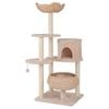 Costway Sisal Cat Tree Cat Scratching Post Private Cat Condo W/dangling & Soft Cushion Beige