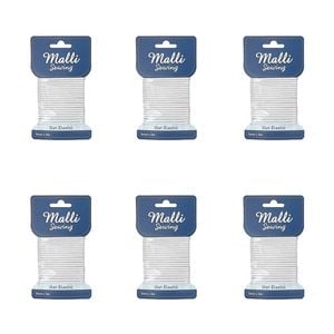 6pk Malli Sewing 3mm X 3m Assorted Round Hat Polyester/latex Elastic Cord/string