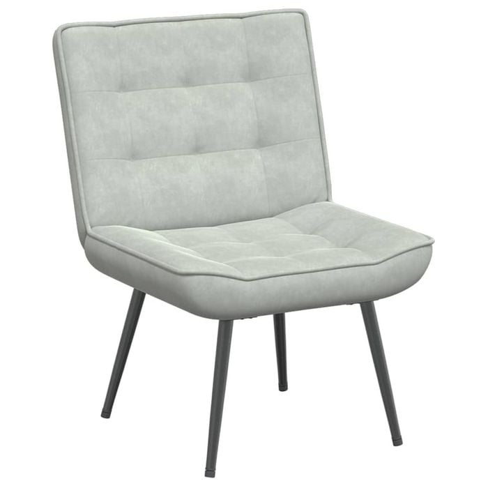 vidaXL Relaxing Chair Light Grey 64x74x84 cm Velvet chair dining chair