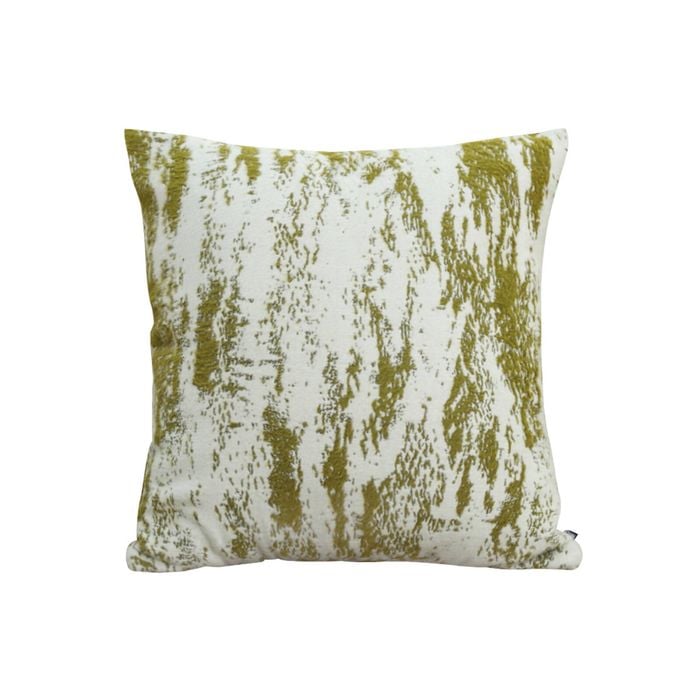 SOGA 50cm Throw Pillow – White & Olive Green Deluxe
