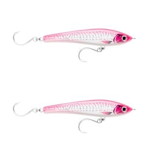 2x Rapala 17cm X Rap Magnum Stick Slow Sink Bait Fishing Lures - Hot Pink UV