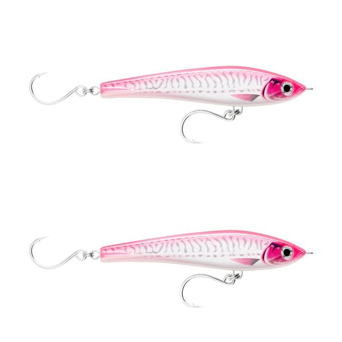 2x Rapala 17cm X Rap Magnum Stick Slow Sink Bait Fishing Lures - Hot Pink UV
