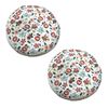 SOGA 2 Pack 45cm Pouffe Cushions Multicolour Polyester Cotton with EPP Filling