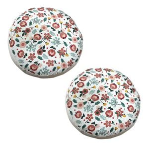 SOGA 2 Pack 45cm Pouffe Cushions Multicolour Polyester Cotton with EPP Filling
