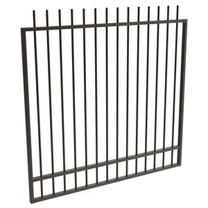 ProtectorAl 1201 - 1500 x 1500mm Black Aluminium Garden Gate Picket Top With Mid Rail - 1500mm Black
