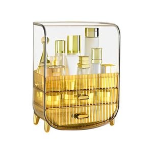 SOGA 3 Tier Golden Yellow Multifunctional Countertop Cosmetic Storage