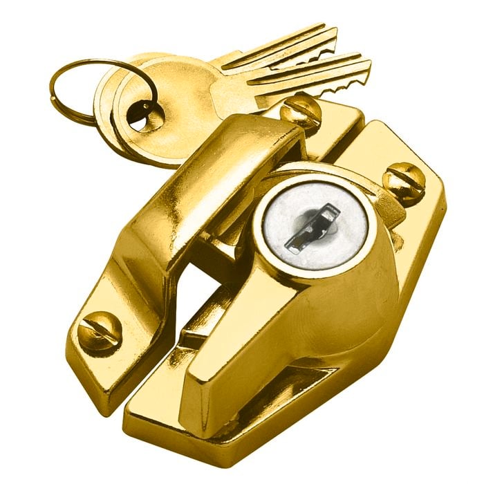 Delf Polished Brass Lock Keyed Window Sash