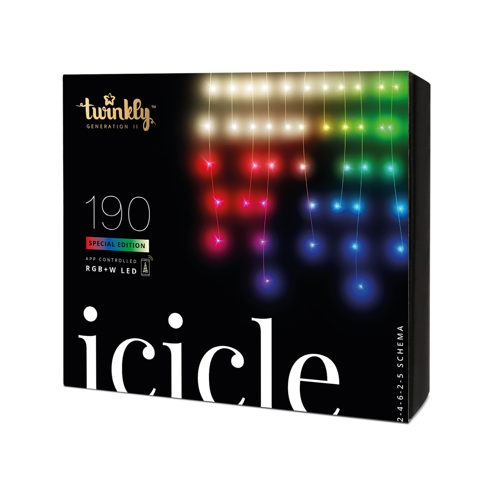 Twinkly 190 RGBW LEDs Smart Icicle Lights product image
