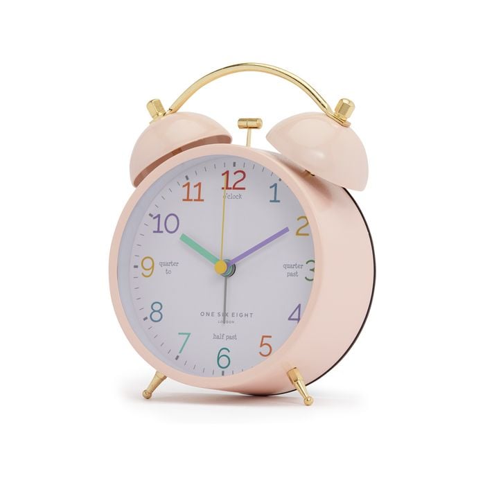 One Six Eight London LEARN THE TIME Blush Alarm Clock