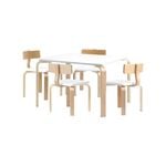 5 Piece Children's Table and Chairs Desk Set Furniture Toy - White