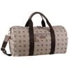 Pierre Cardin Leather/canvas Print Overnight Duffel Travel Bag 50x25cm Beige