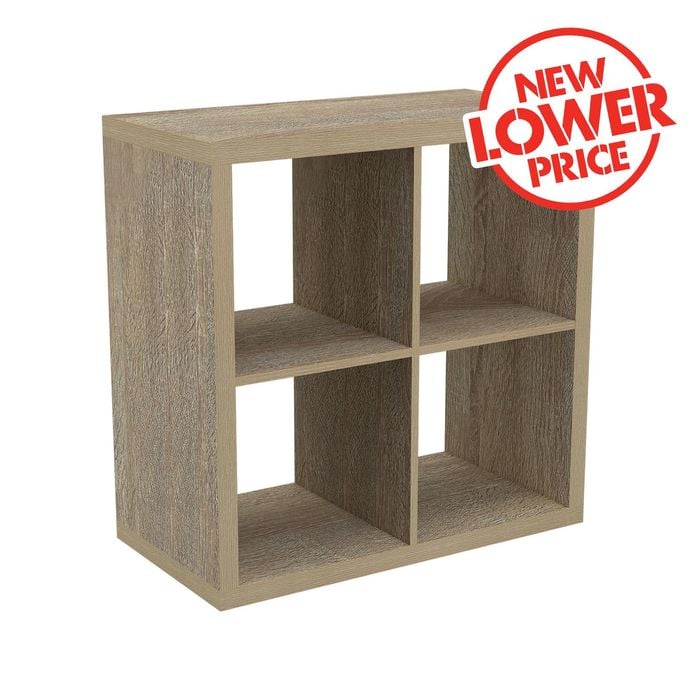 Flexi Storage Clever Cube 76 x 39 x 76cm Oak 2 x 2 Cube Unit
