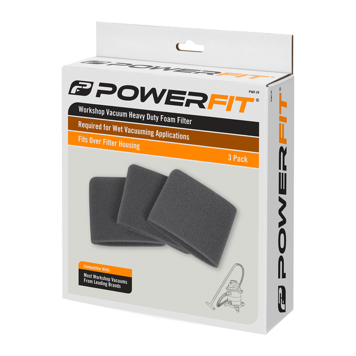 PowerFit Heavy Duty Foam Filter - 3 Pack