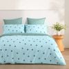 Dreamaker Pippa Polka Dot & Stripe Reversible Quilt Cover Set Sky/Green King Single Bed
