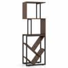 Costway 6tier Bookshelf Industrial S Geometric/tree Metal Wooden Rack