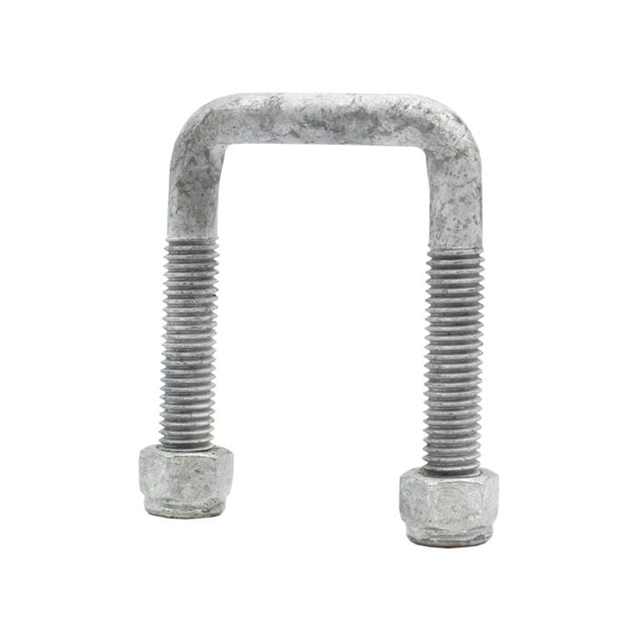 Sunrise U-bolts With Nyloc Nut 1/2" Galvanised - 50mm Square, 80mm - Ub50s80g